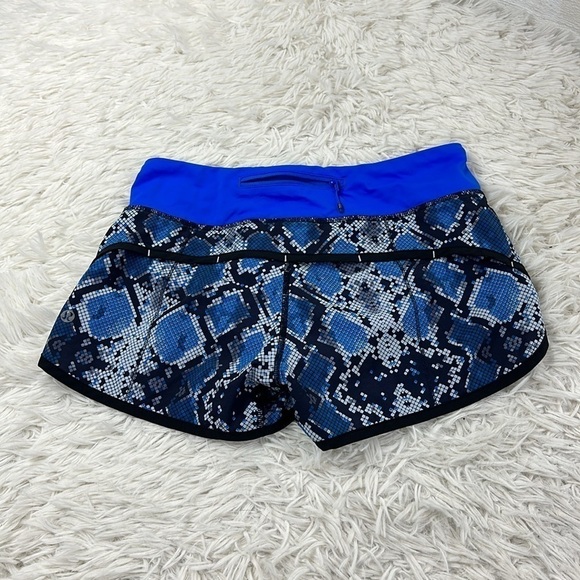 Lululemon Run: Speed Short Mini Ziggy Snake Caspian Blue Pipe Dream Blue - Picture 3 of 4